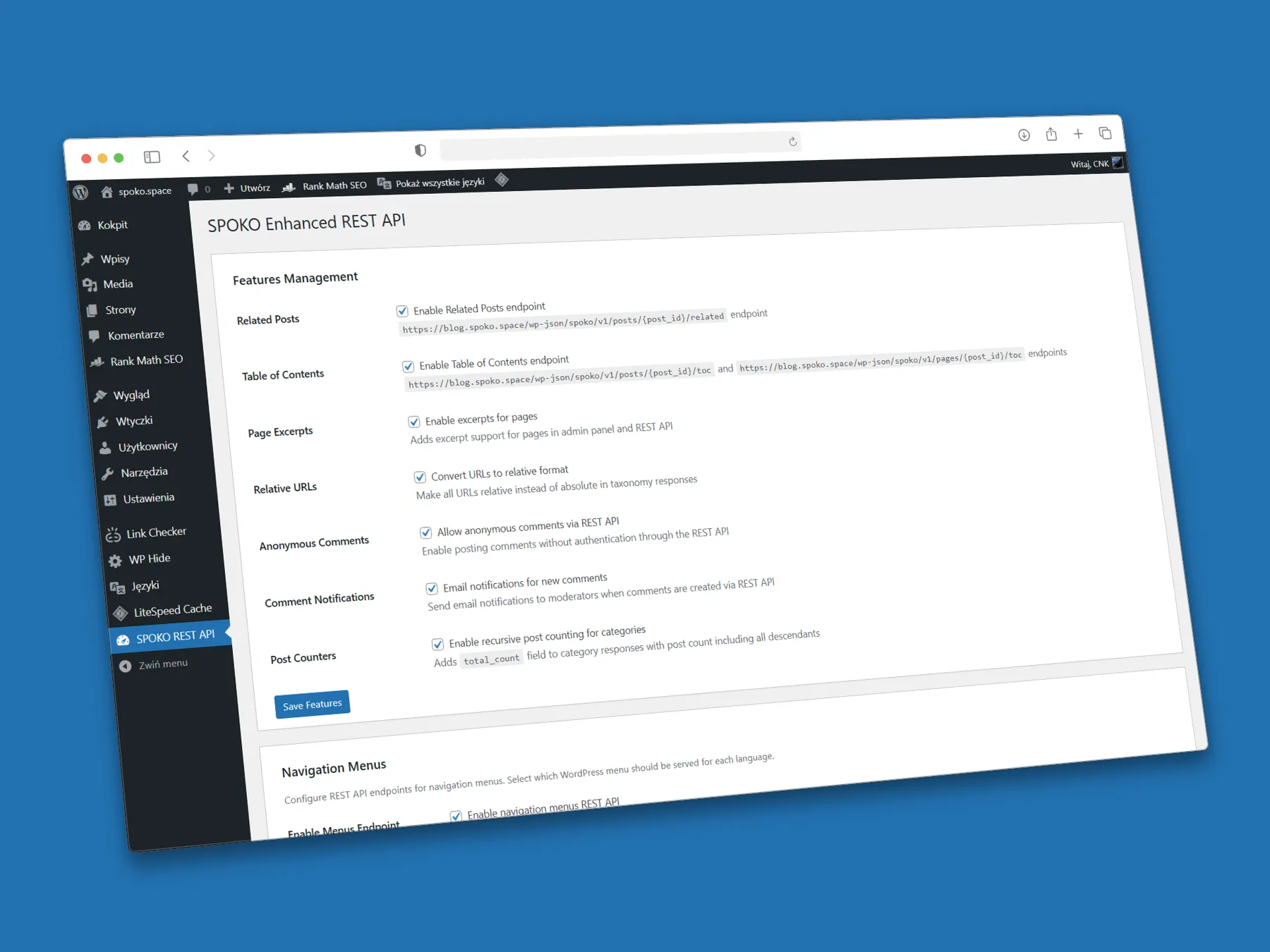 Open-source WordPress plugin extending REST API for headless CMS. Adds GA4, Polylang hreflang data, relative URLs and headless mode with 301 redirects.