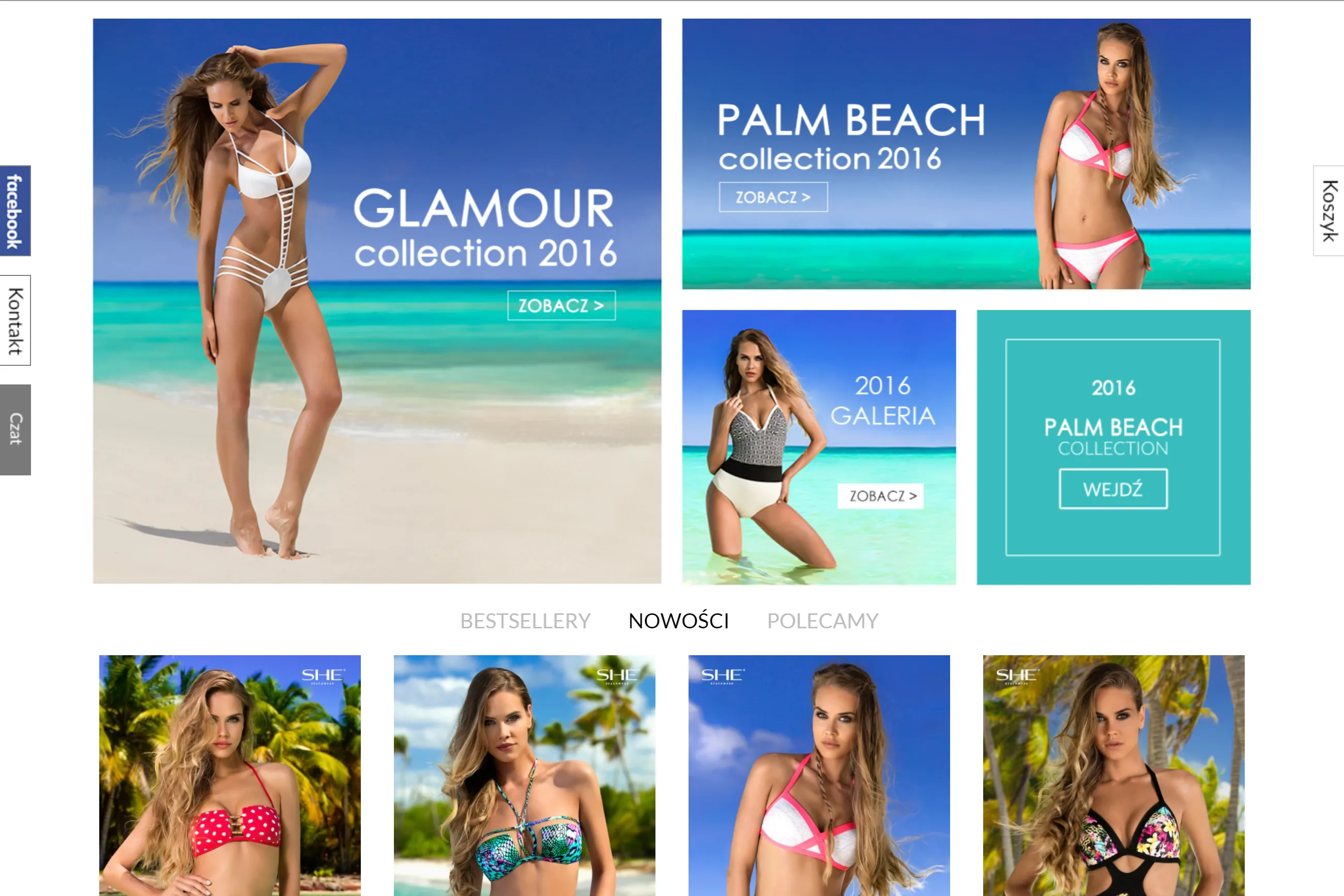 Front-end for SHE swimwear online store, built from a graphic design. Includes PBN management for effective client website positioning.