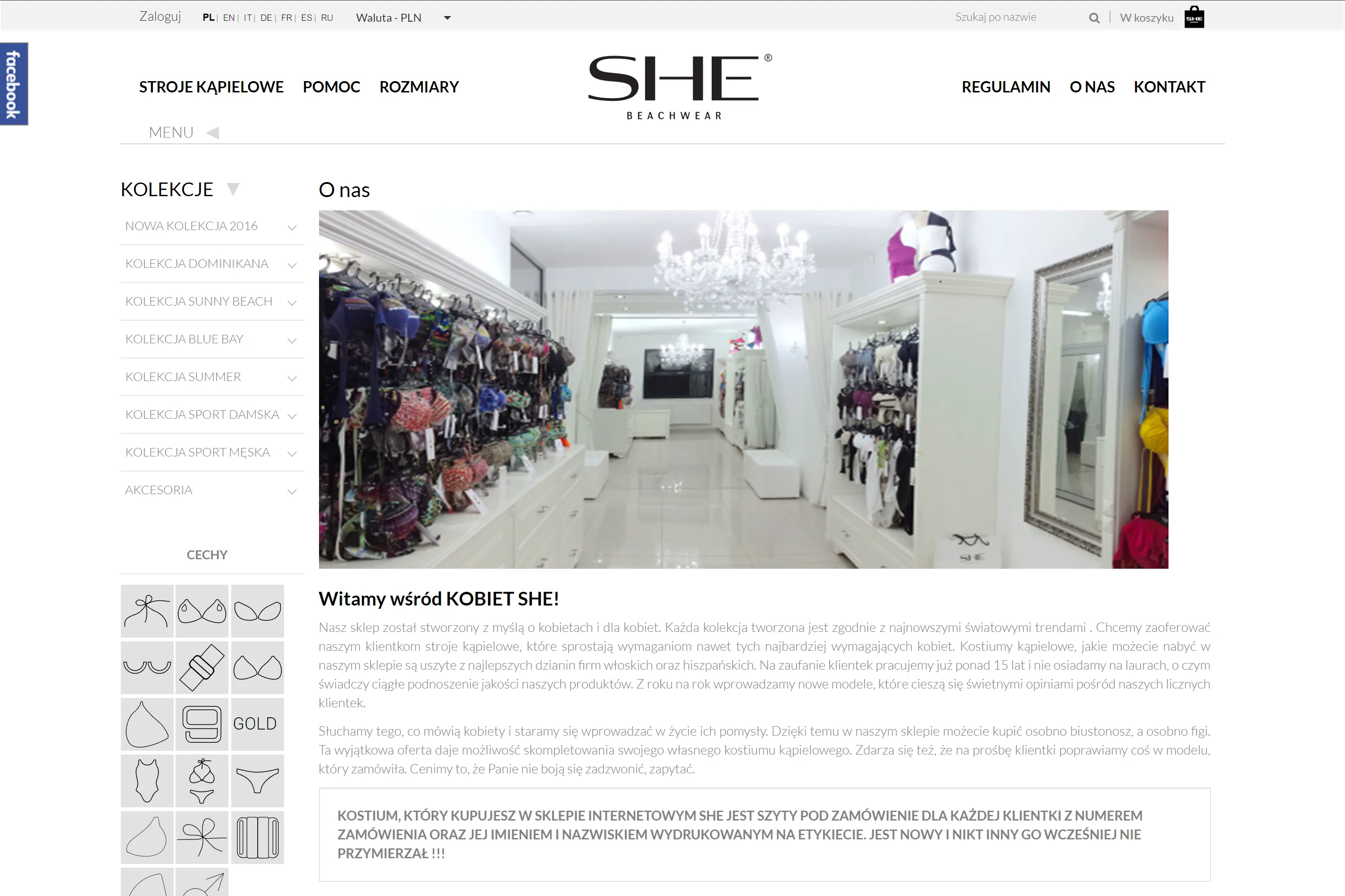 Front-end for SHE swimwear online store, built from a graphic design. Includes PBN management for effective client website positioning.
